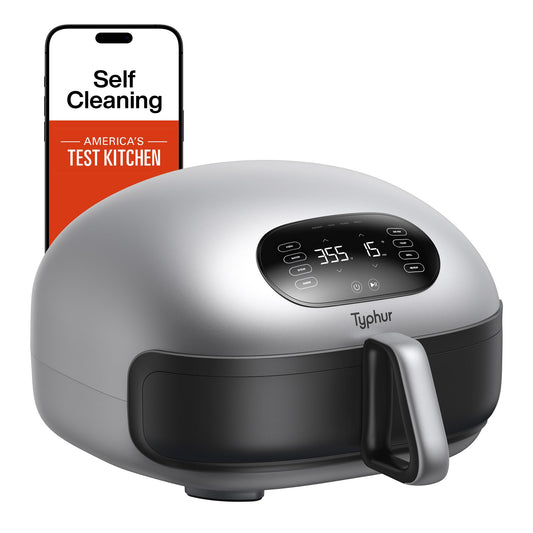 Typhur Dome 2 Air Fryer, Extra Large Airfryer with Superior Airflow, Self-cleaning Smart Digital Fryer with PFAS free Basket for Quick Easy Meals, Up to 32 Chicken Wings Capacity [New Version]